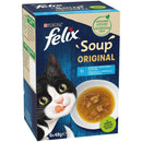 FELIX supa pentru pisici, pachet mixat selectie de peste (6x48g)