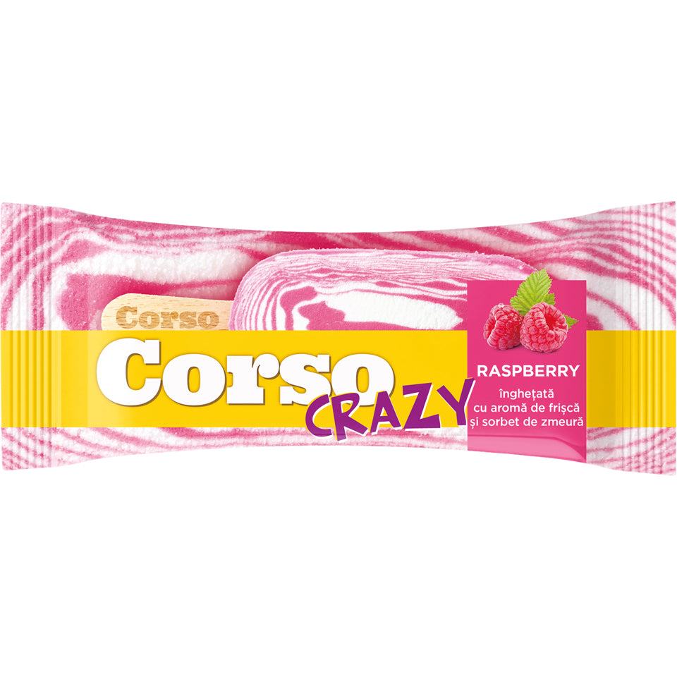 Corso Crazy Inghetata cu aroma de frisca si sorbet de zmeura