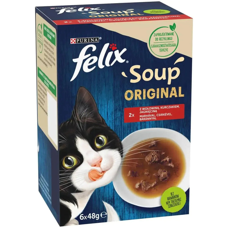 FELIX supa pentru pisici, pachet mixat selectia fermei(6x48g)