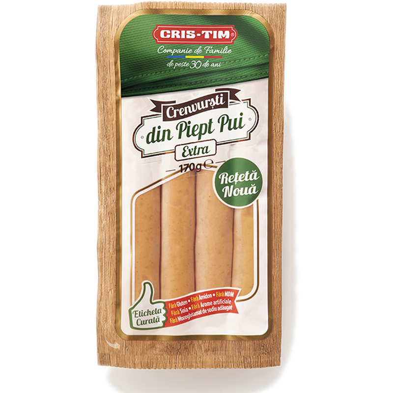 Cristim crenvursti din piept de pui, 170 g