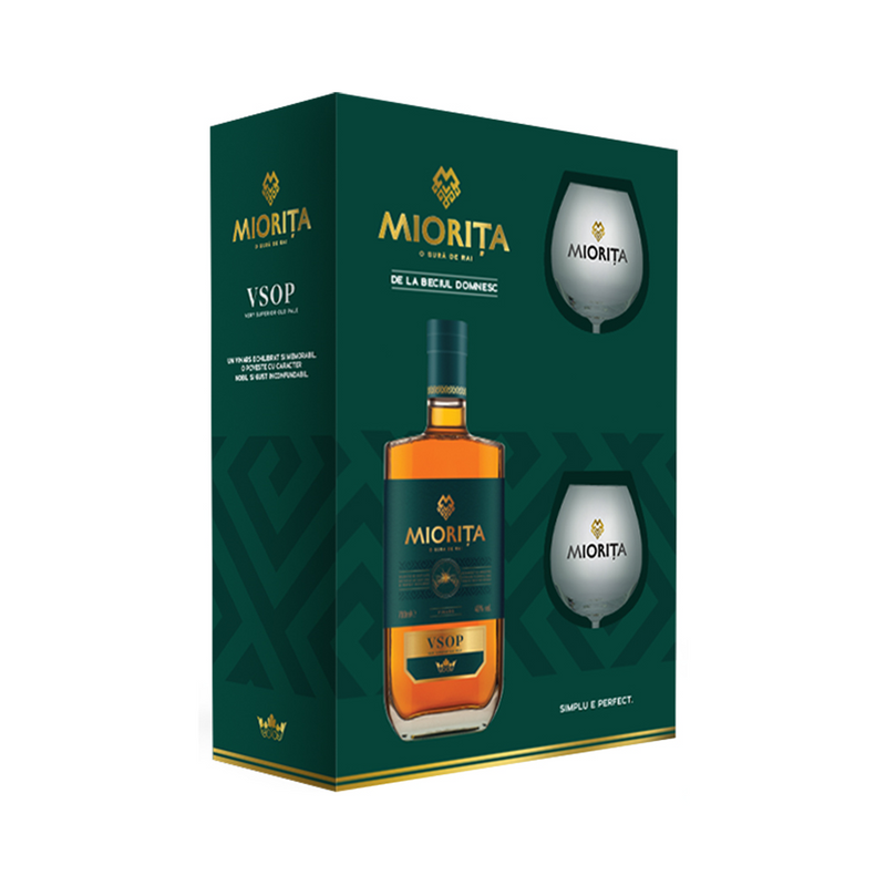 Vinars Miorita V.S, 40%, 0.7l SGR + 2 pahare