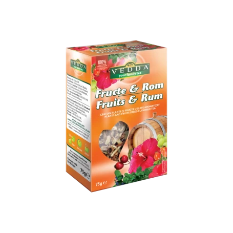 Vedda 75g ceai fructe de padure si rom