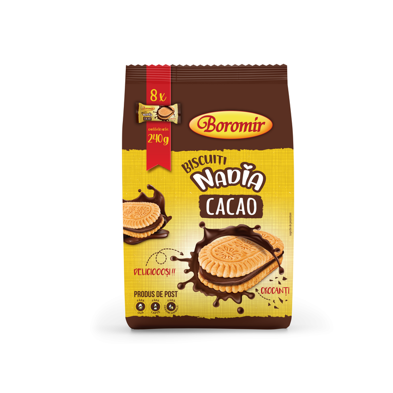 Biscuiti Nadia cu crema de cacao 240 gr