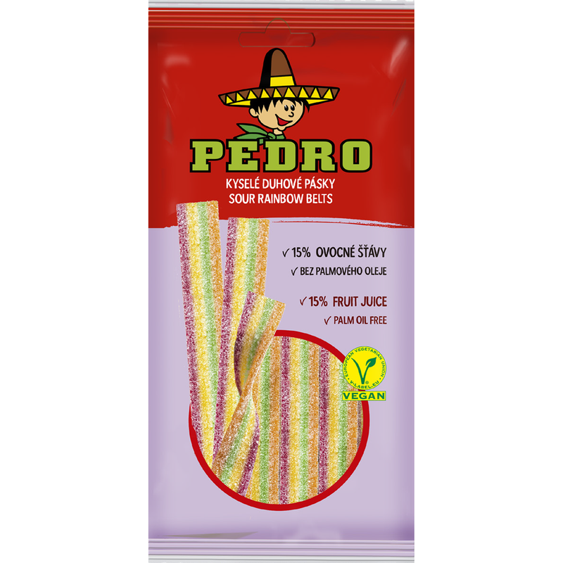 Pedro bomboane gumate aroma tutti frutti forma panglica 80g