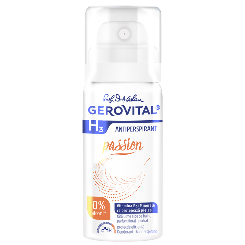 Deodorant antiperspirant Passion H3, 40 ml,Gerovital