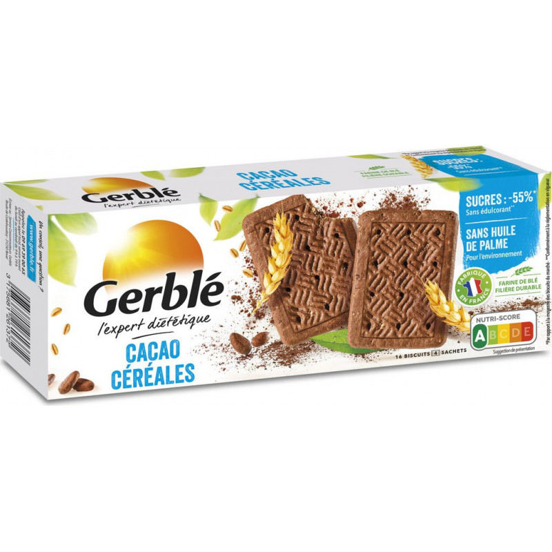 Gerble expert dietetic biscuiti 55% zahar cacao-cereale, 160g