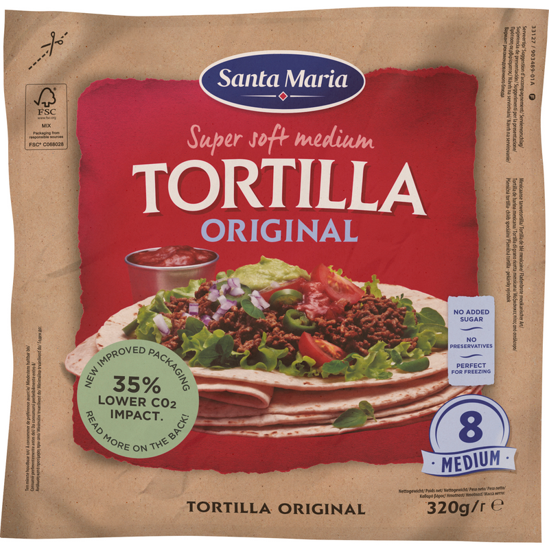 Tortilla medie grau Santa Maria 8bucati, 320g