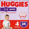 Huggies Pants jumbo diapers size 4, 36 pcs