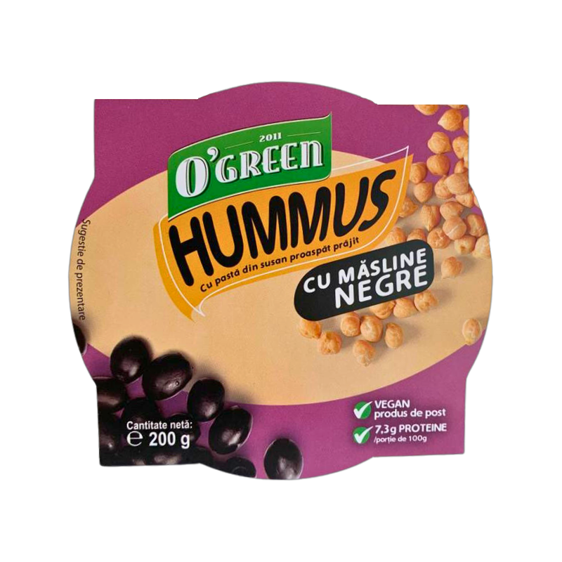 OGreen Humus cu masline negre 200g