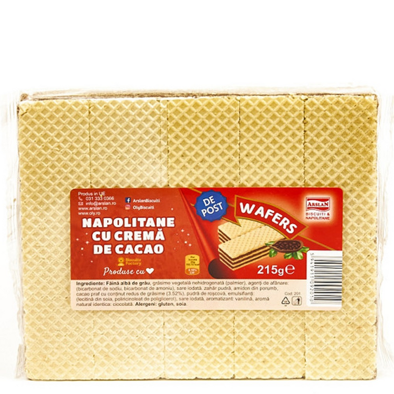 Arslan napolitane crema de cacao 215 gr