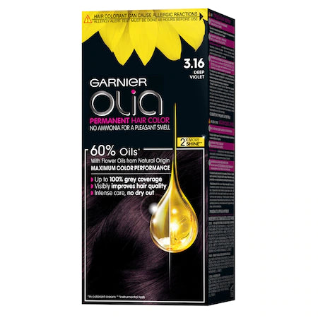 Vopsea de par permanenta fara amoniac Garnier Olia 3.16 Deep Violet, 112 ml