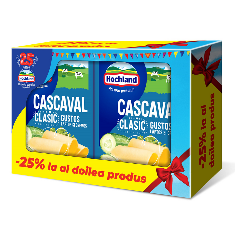 Hochland cascaval clasic, 250g 1+1-25%