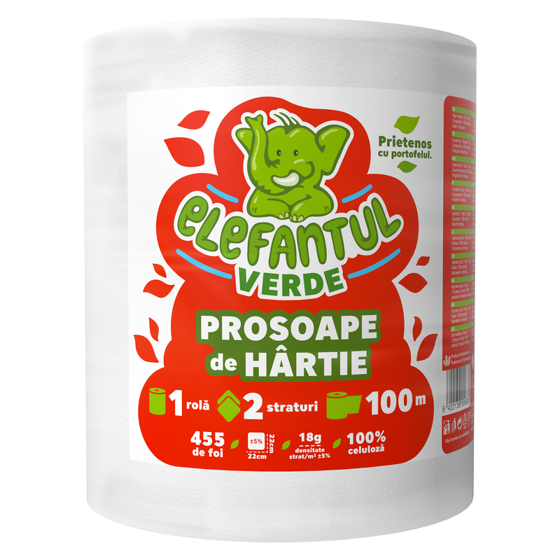 Elefantul Verde prosop monorola - 2 straturi - 455 foi - 100 m