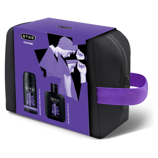 Set cadou STR8 GAME: Apa de toaleta 100ml + Deodorant spray pentru corp 150ml + cadou