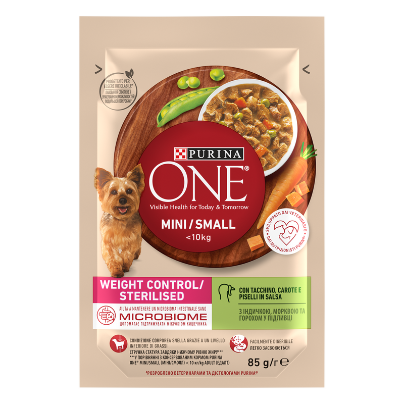ONE MINI Dog WghCntl Curcan&Morcov, 85g