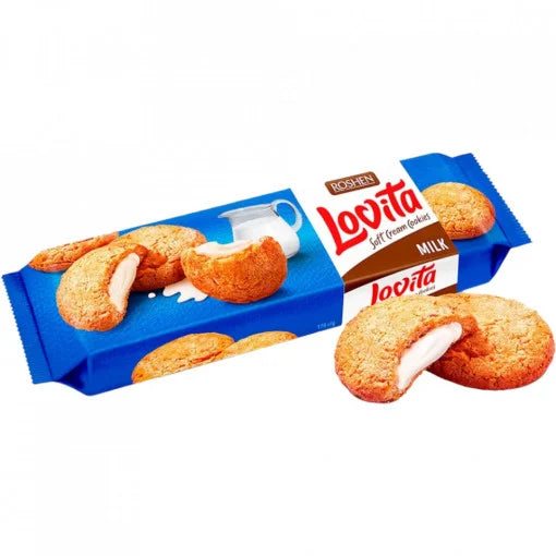 Roshen Lovita Biscuiti cu Umplutura de Lapte, 127g