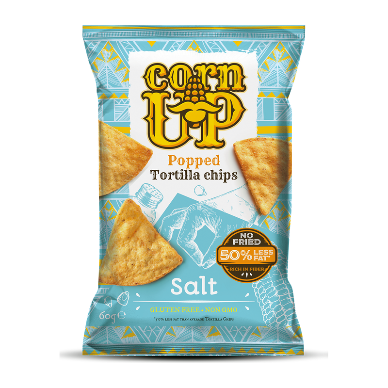 Cornup Chips tortilla din porumb integral galben cu sare de mare 60 g