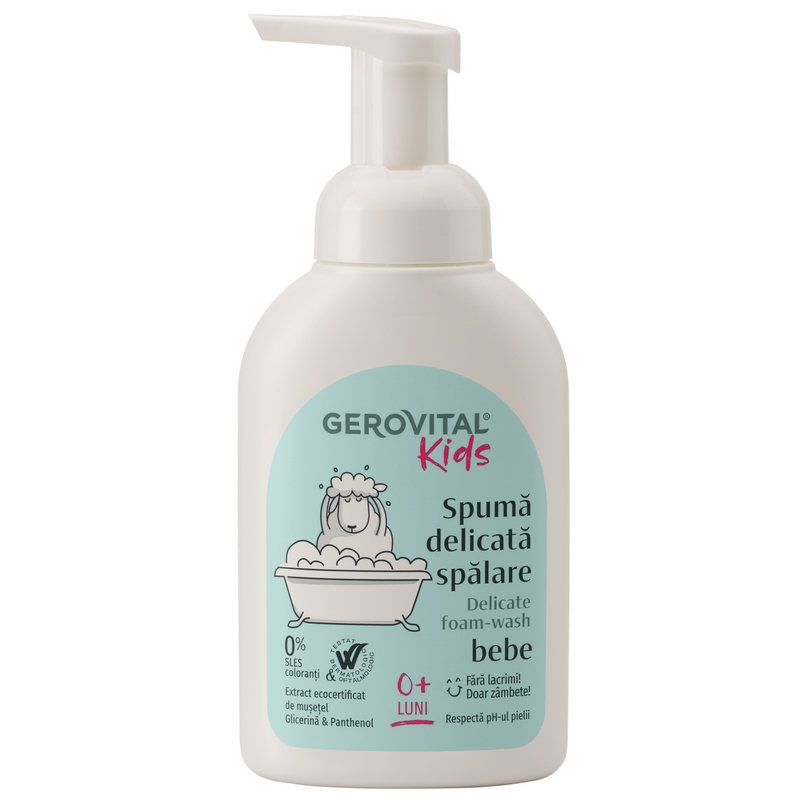Spuma delicata pentru spalare bebelusi Gerovital Kids, 300 ml, Gerovital