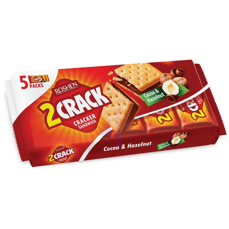2 Crack biscuiti dulci cu crema cacao si alune, 235 g