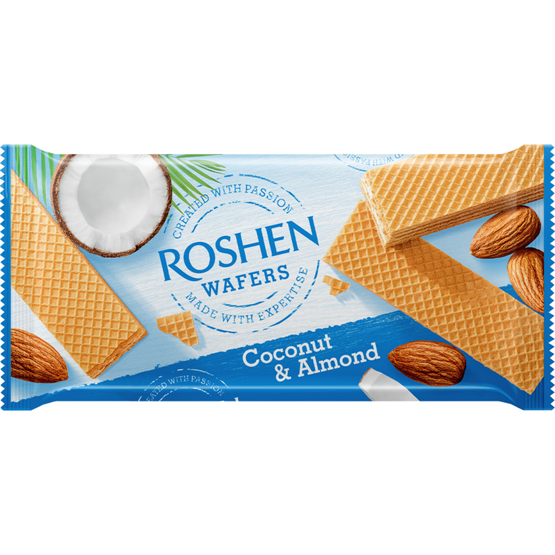 Roshen napolitane cocos si alune, 216g