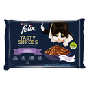 Felix tasty shreds mix pisici vita&pui&somon&ton 4*80g