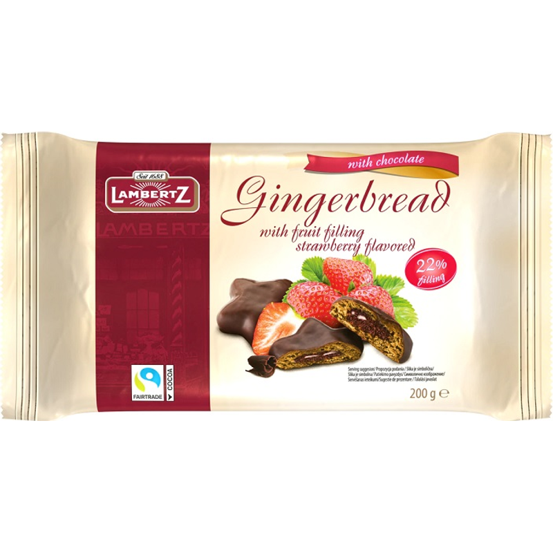 Lambertz Gingerbread with strawberry filling 200g