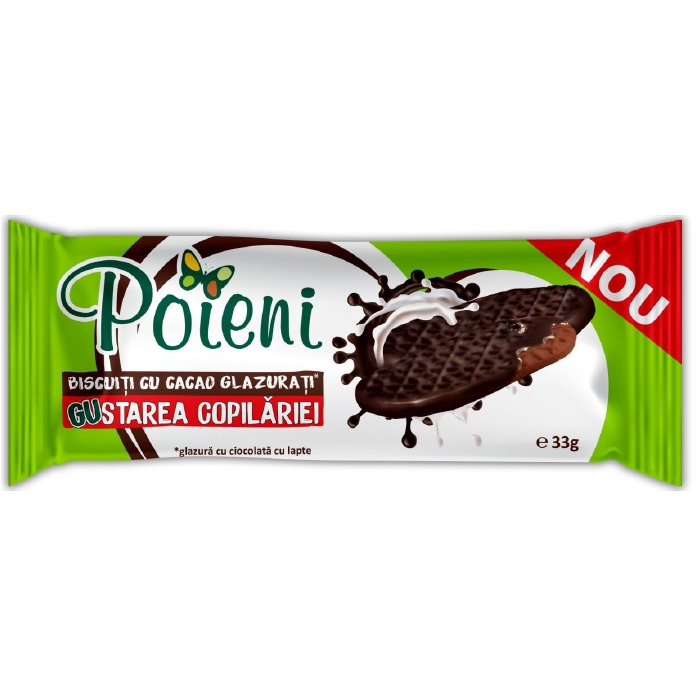 Poieni GuStarea copilariei biscuiti cu cacao glazurati, 33g