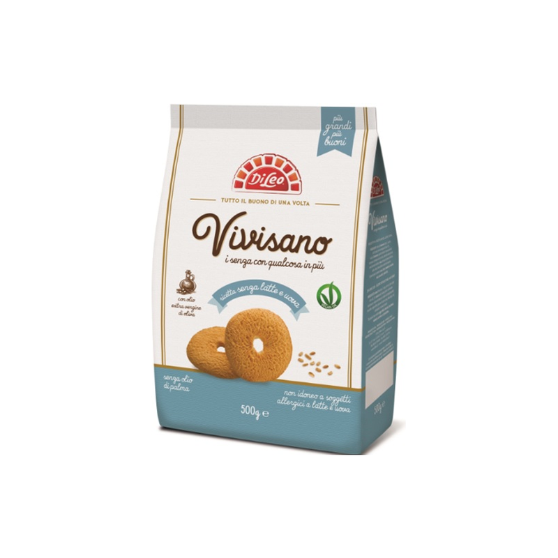 Di leo vivisano biscuiti vegani fara lapte si ou, maxipack 500g