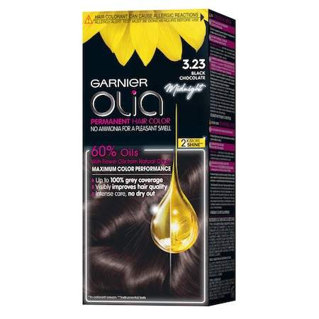 Vopsea de par permanenta fara amoniac Garnier Olia 3.23 Ciocolata Neagra, 112 ml
