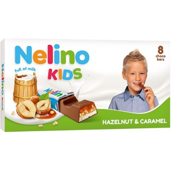 Nelino Kids milk chocolate with hazelnut & caramel 95gr