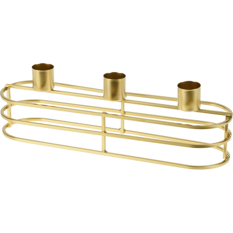 Suport pentru 3 lumanari gold 30X8X8.5CM AAE330570