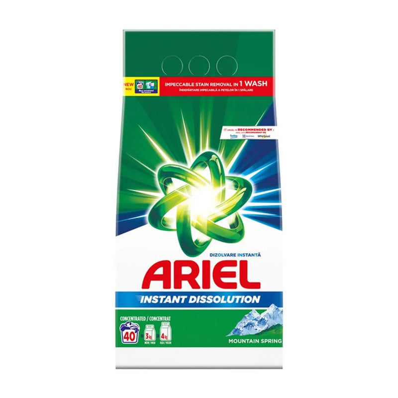 Detergent de rufe pudra Ariel Mountain Spring, 3kg, 40 spalari