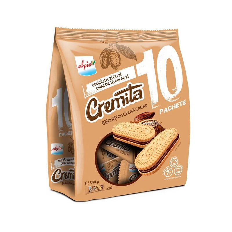 Biscuiti cu crema de cacao Ulpio, 340g