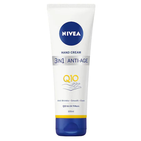 Crema pentru maini Nivea 3-in-1 Q10 anti-imbatranire, 100 ml