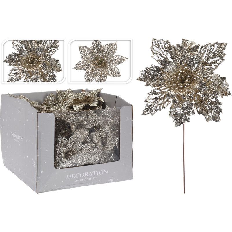 Deco XMAS floare 21CM ABJ403000