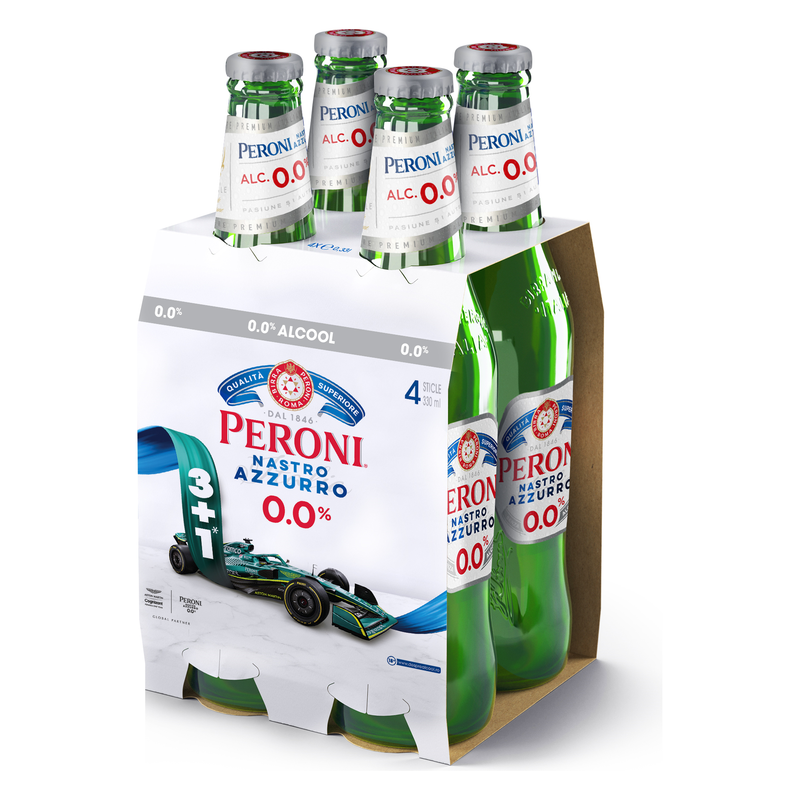 Peroni Nastro Azzuro bere sticla, 4 * 0.5 L (3 + 1) SGR