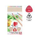 Ico arici creioane color triunghiulare natur /12 jumbo