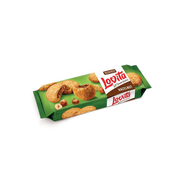 Roshen Lovita Biscuiti cu crema de alune de padure, 127g