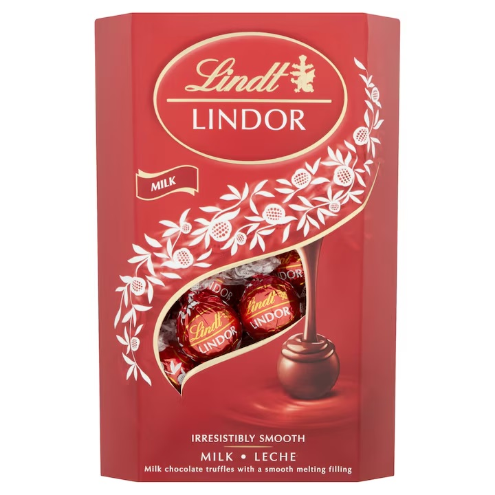 LINDT LINDOR bom ciocolata cu lapte 337g