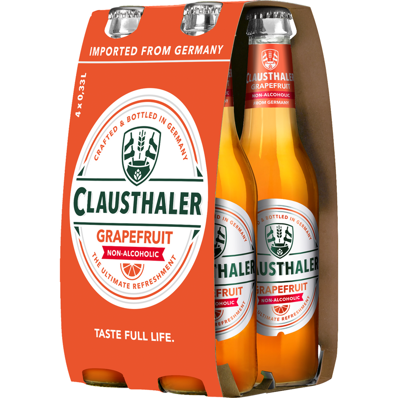 Clausthaler Classic bere fara alcool grapefruit, 4*0.33 L