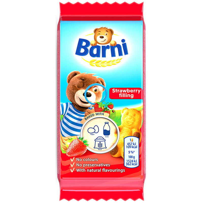 Barni prajitura pure capsuni, 30g