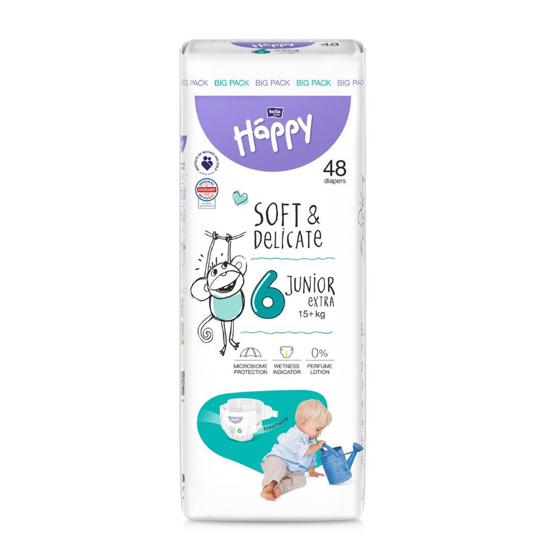 Happy Soft&Delicate scutece copii Junior Extra pachet 48 buc