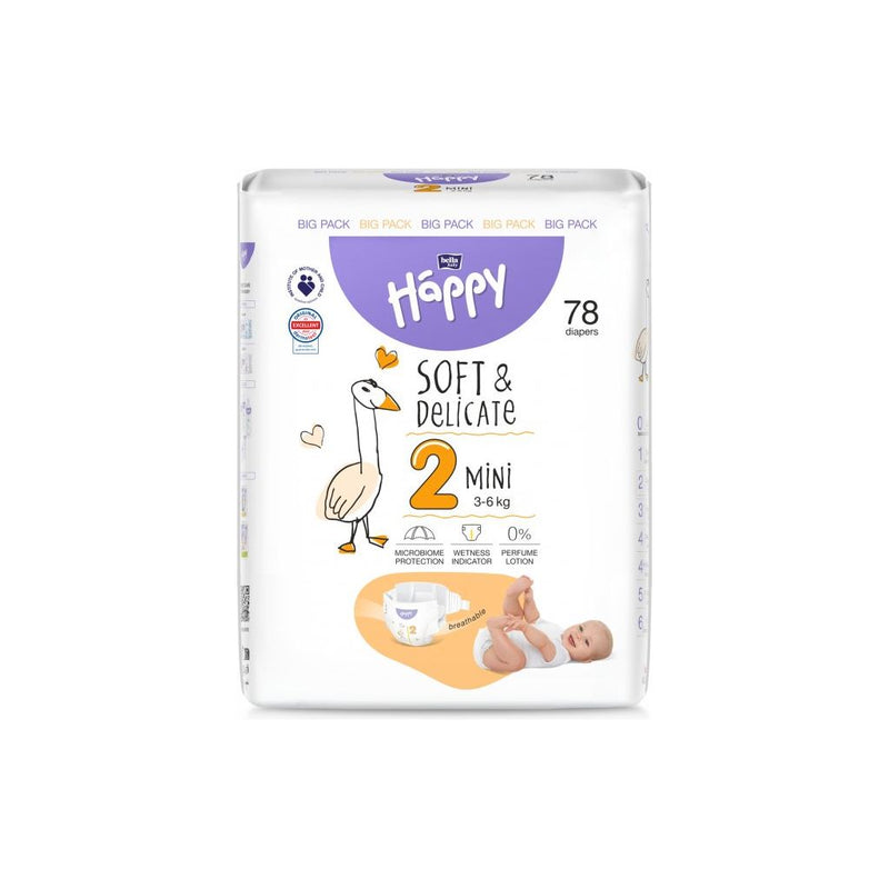 Happy Soft&Delicate scutece copii Mini pachet 78 buc