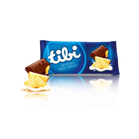 Tibi ciocolata amaruie crema ananas, 90g