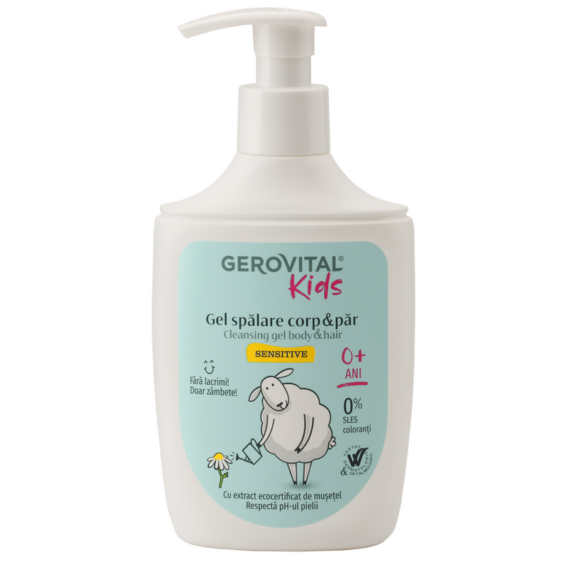 Gel spalare corp si par Sensitive, 300 ml, Gerovital Kids