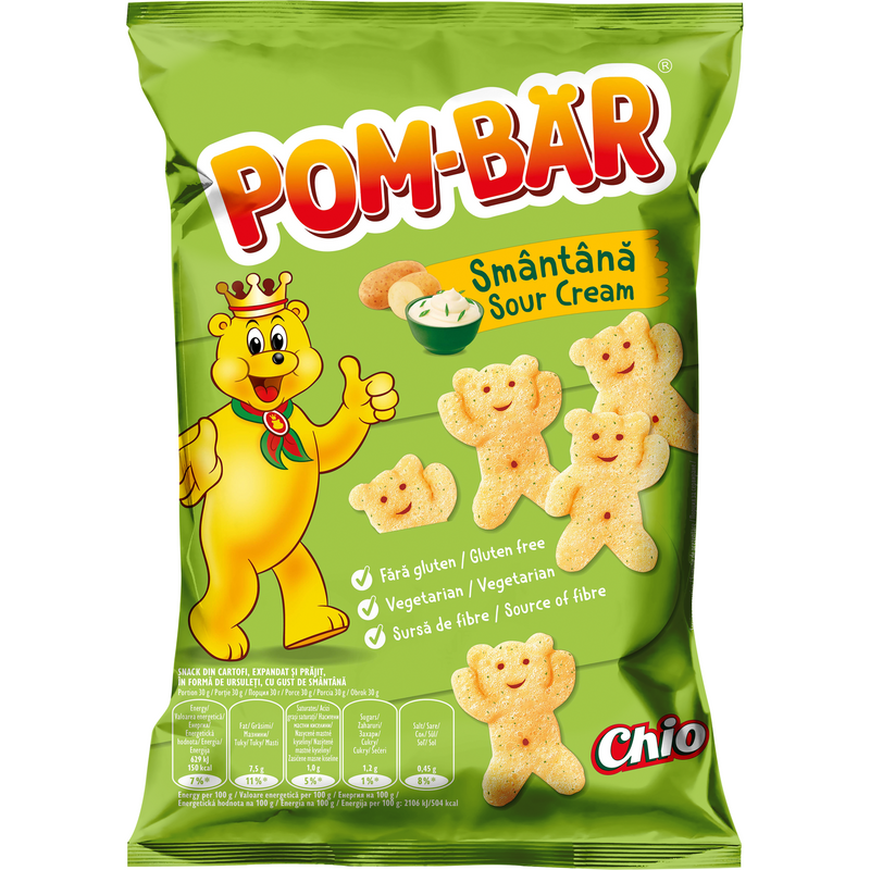 Pom-bar Snack din cartofi cu gust de Smantana, 50G