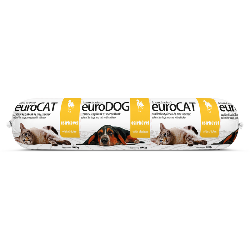 Salam pentru caini-pisici EURO DOG / CAT cu carne de pui, 1kg