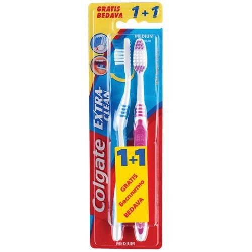 Periuta de dinti medium Colgate Extra Clean set 2buc 1+1
