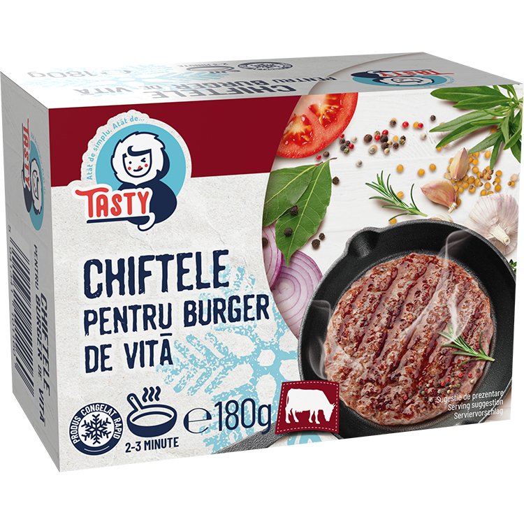 Tasty chiftele pentru burger de vita, 180g
