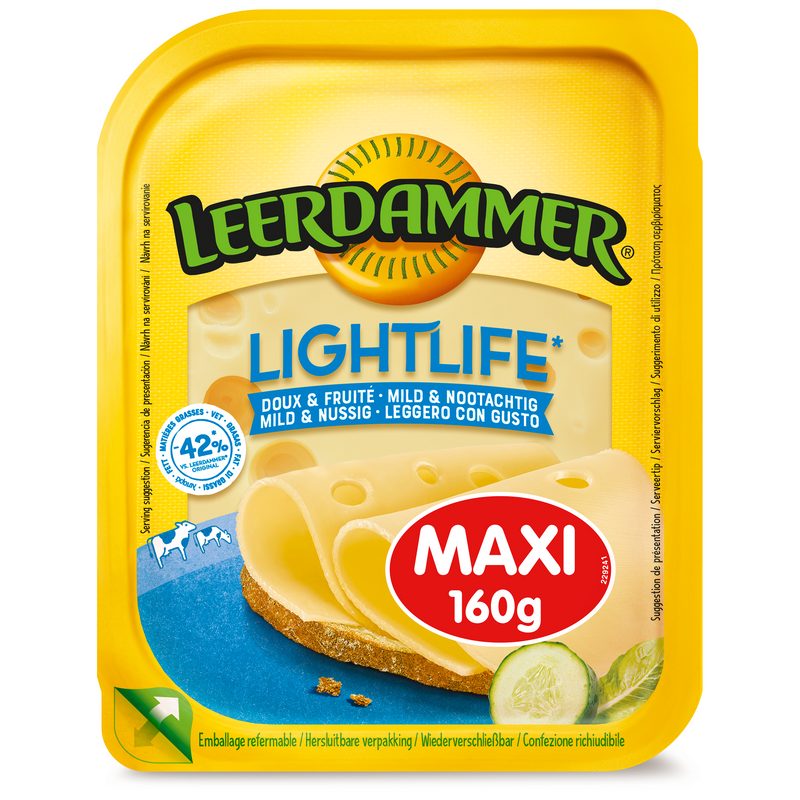 Leerdammer Lightlife banza maturata feliata, 8 felii, 160g
